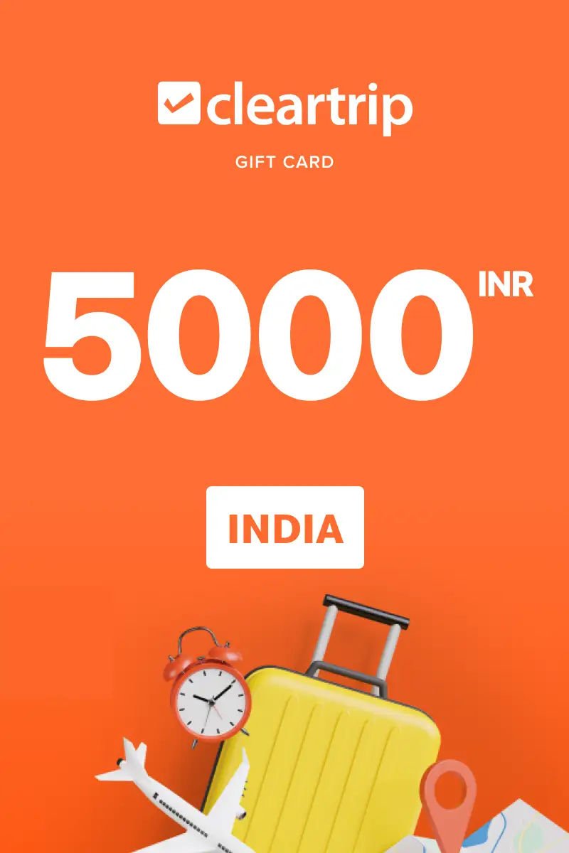 Cleartrip Flights and Hotels 5000 INR Gift Card (India) - Digital Key