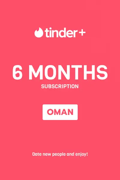 Tinder Plus - 6 Months Subscription (Oman) - Digital Key