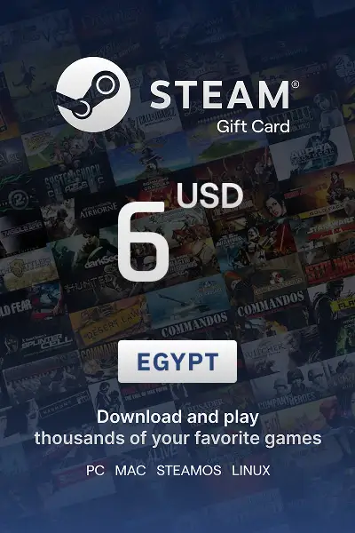 Steam Wallet 6 USD Gift card (Egypt) - Digital Key