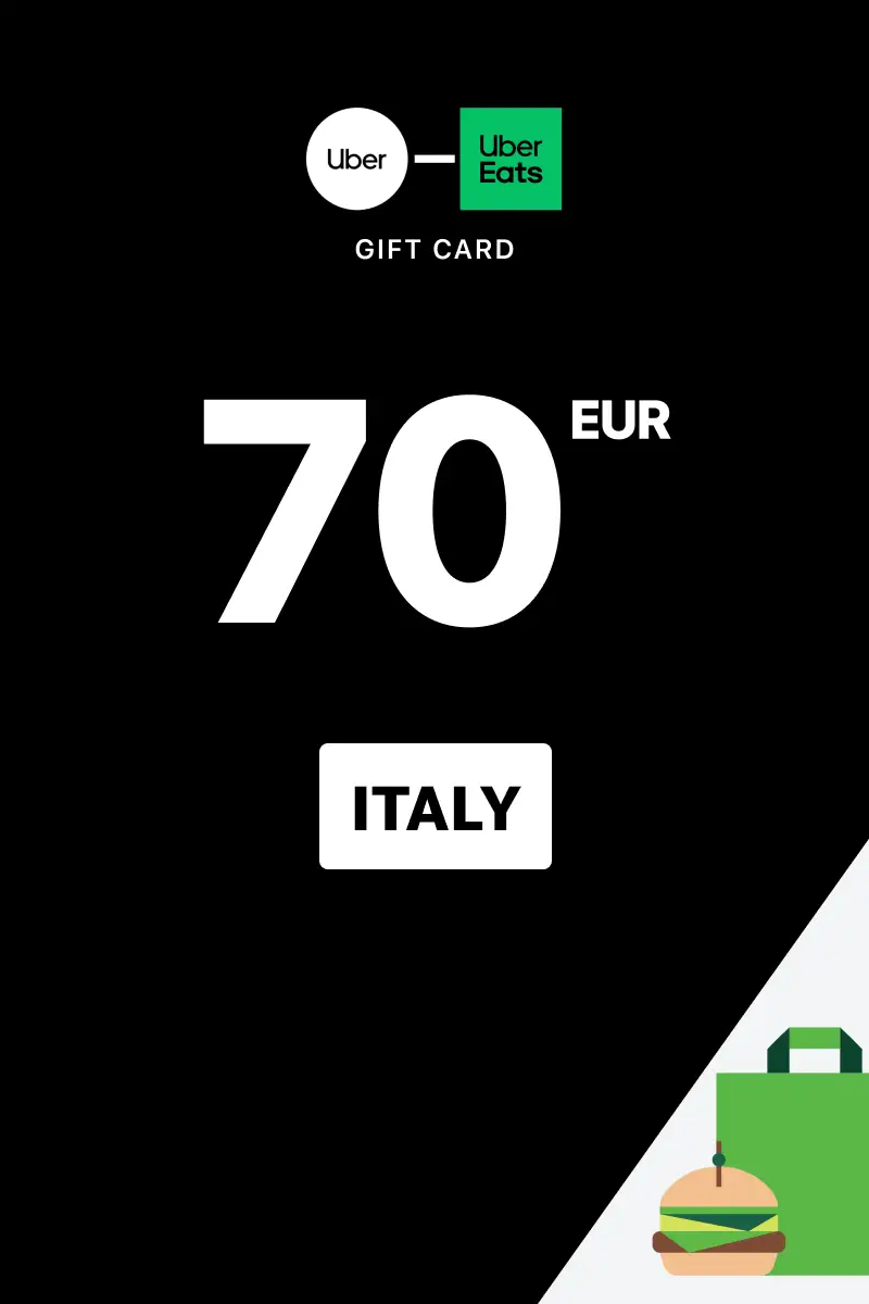 Uber Rides and Uber Eats 70 EUR Gift Card (Italy) - Digital Key