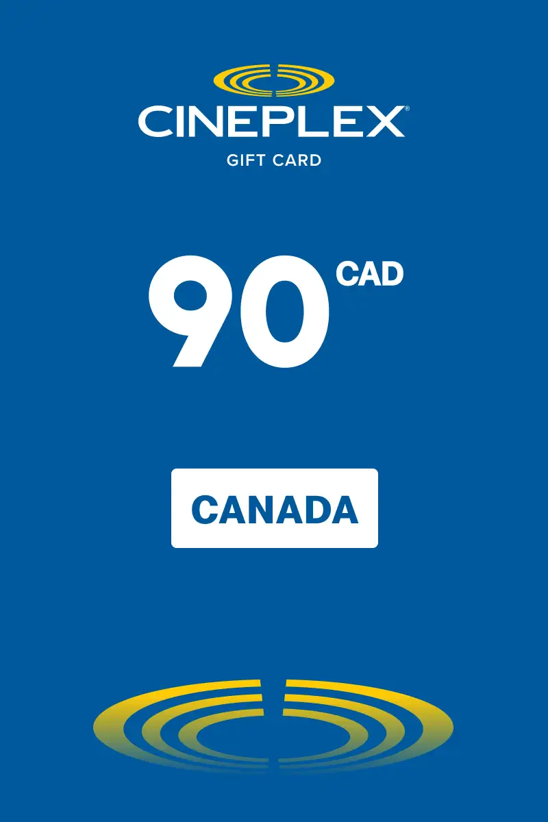 Cineplex 90 CAD Gift Card (Canada) - Digital Key