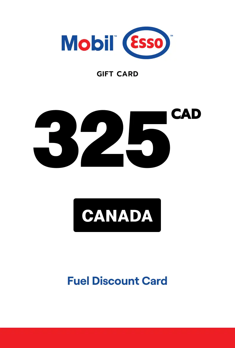 Esso and Mobil Fuel Discount Card 325 CAD Gift Card (Canada) - Digital Key