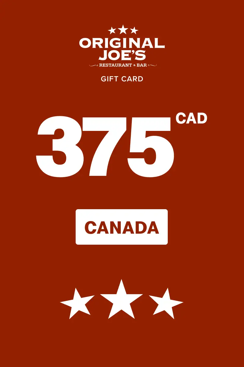 Original Joe's 375 CAD Gift Card (Canada) - Digital Key