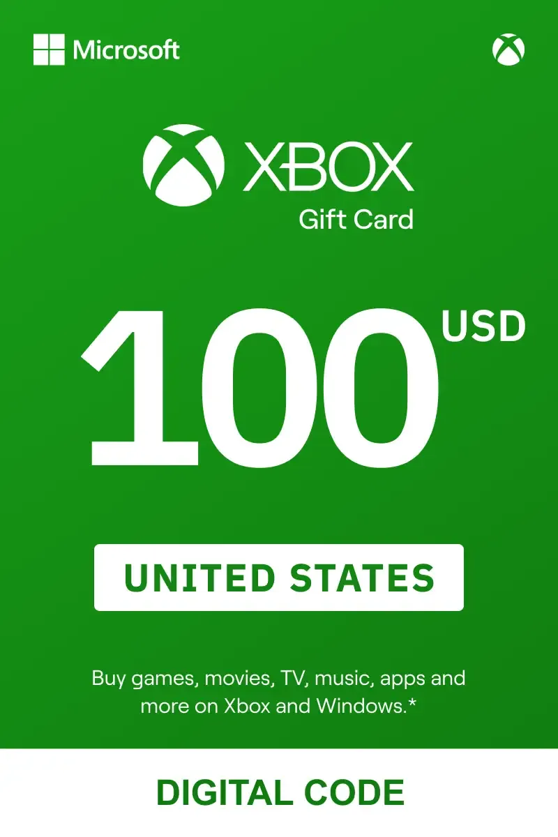 北米版】Xbox ディスカウント Gift Card $100 / Xbox ギフトカード 100ドル