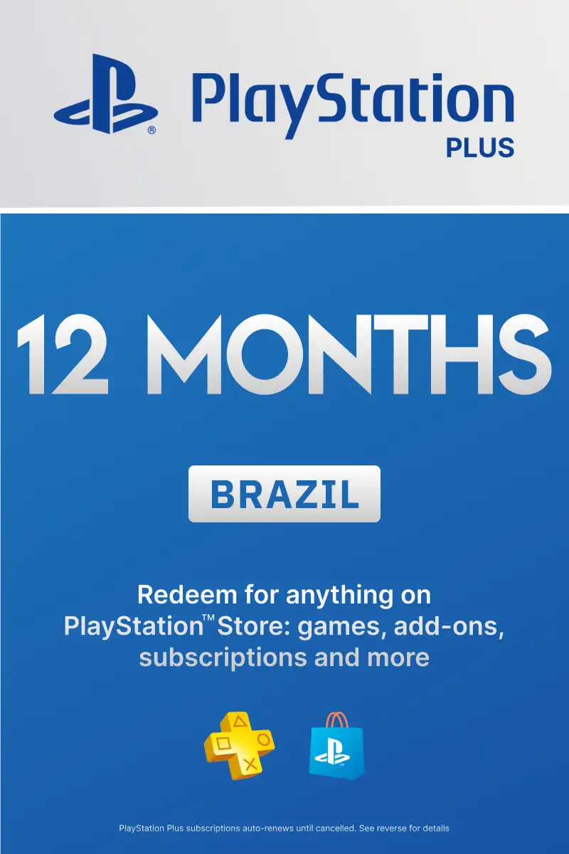 PlayStation Plus 12 Months Membership Brazil  PSN  Digital Key