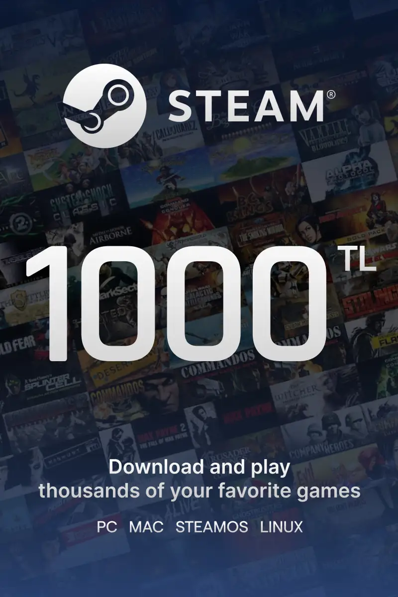 

Steam Wallet ₺1000 TL Gift Card (TR) - Digital Code