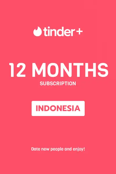 Tinder Plus - 12 Months Subscription (Indonesia) - Digital Key
