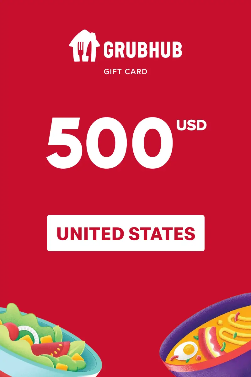GrubHub 500 USD Gift Card (United States) - Digital Key