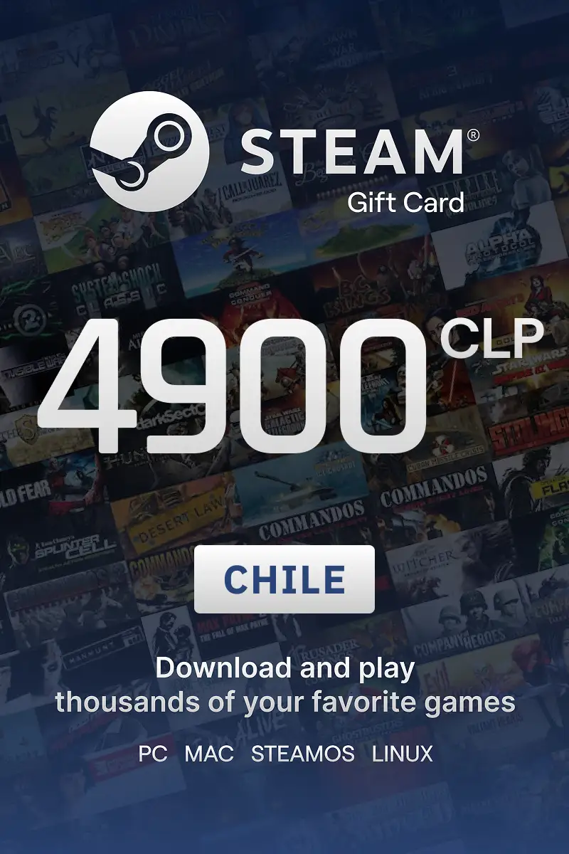 Steam Wallet 4900 CLP Gift Card (Chile) - Digital Key