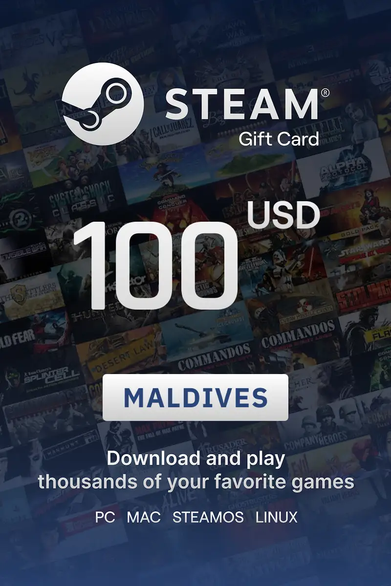 Steam Wallet 100 USD Gift card (Maldives) - Digital Key
