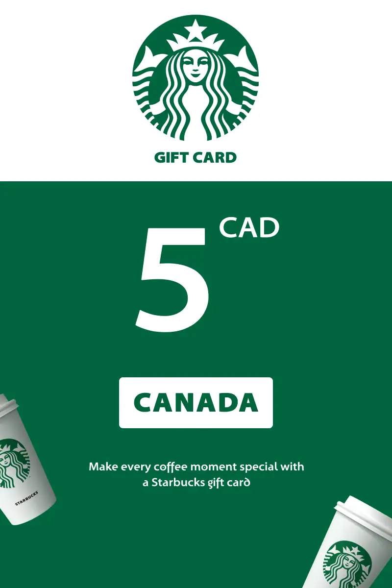 Starbucks 5 CAD Gift Card (Canada) - Digital Key