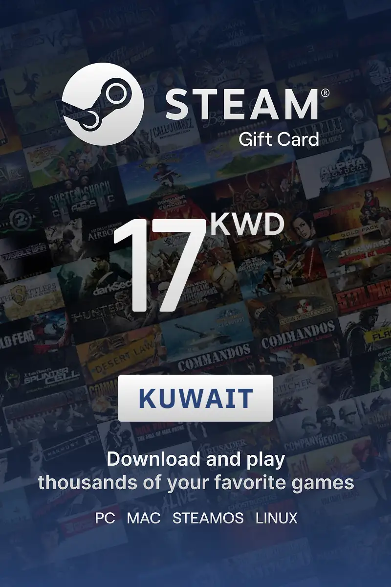 Steam Wallet 17 KWD Gift Card (Kuwait) - Digital Key