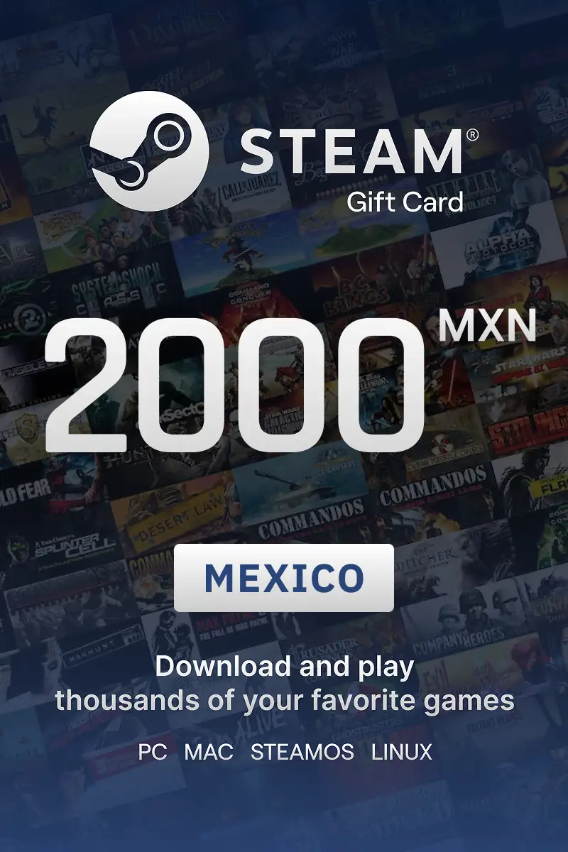 Steam Wallet 2000 MXN Gift Card (Mexico) - Digital Key