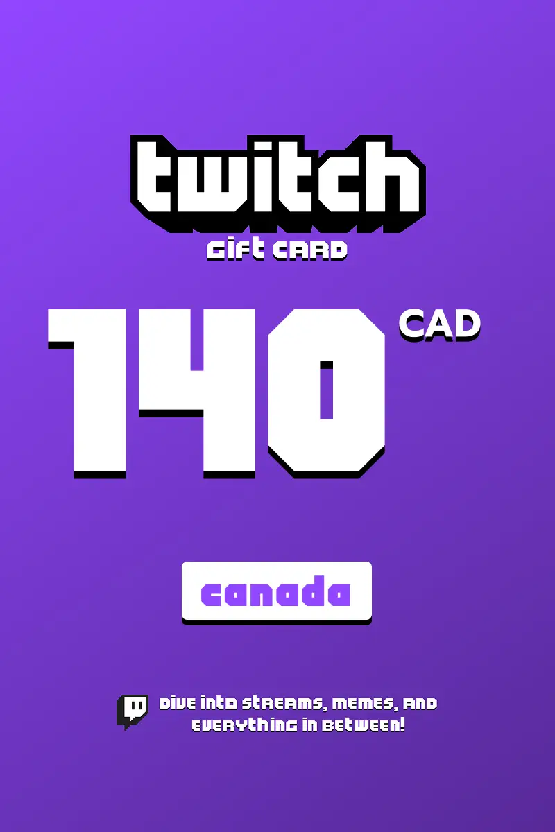 Twitch 140 CAD Gift Card (Canada) - Digital Key