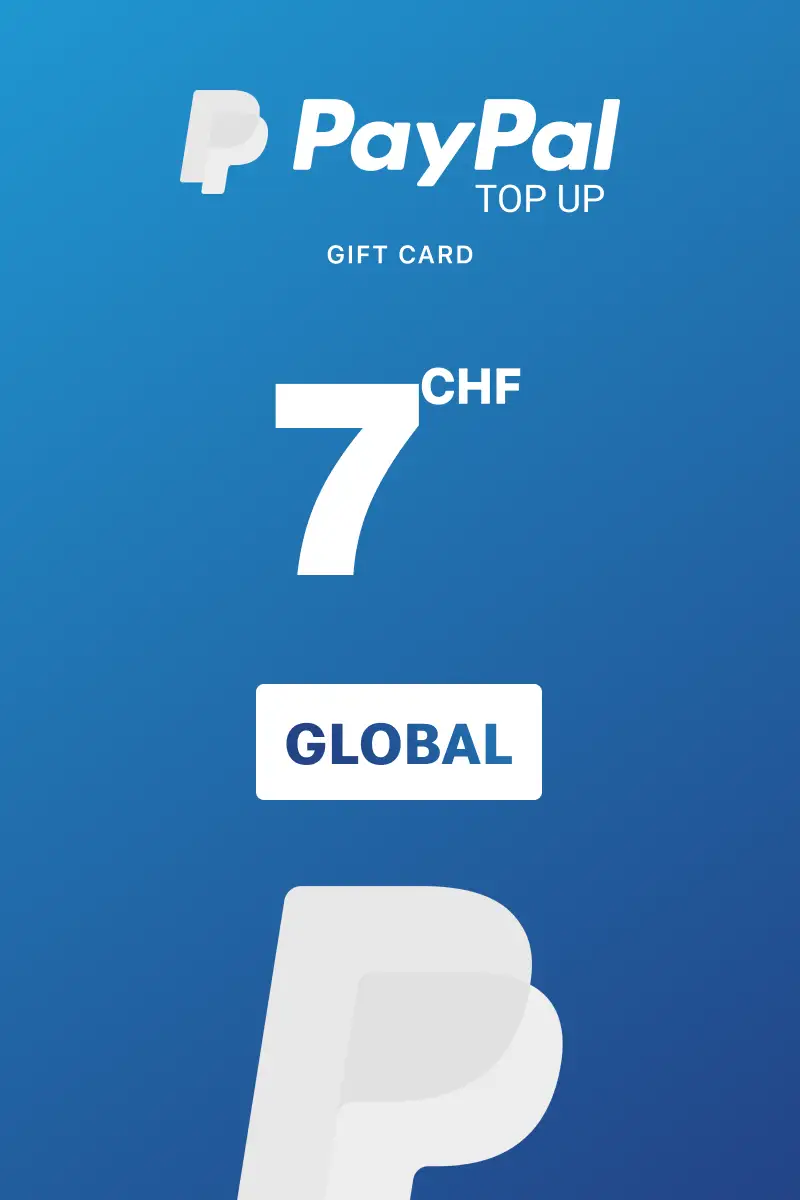 PayPal Instant Top Up 7 CHF Gift Card (Global) - Digital Key
