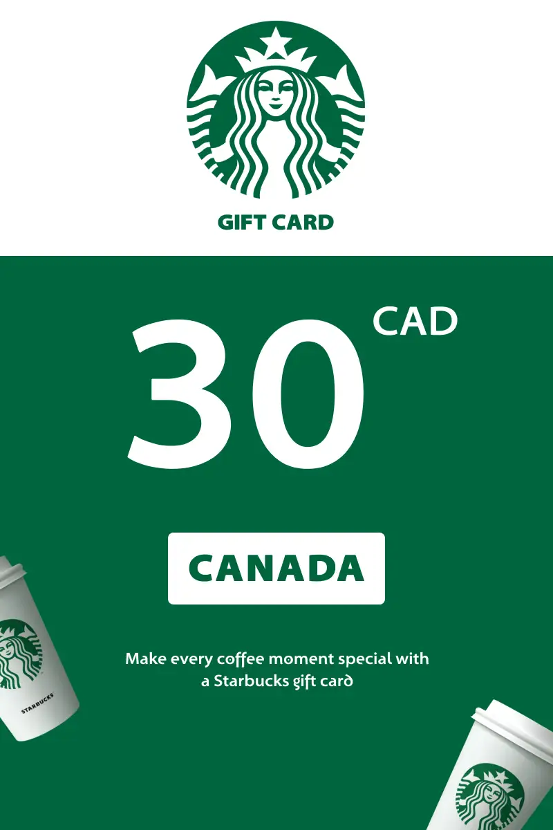 Starbucks 30 CAD Gift Card (Canada) - Digital Key