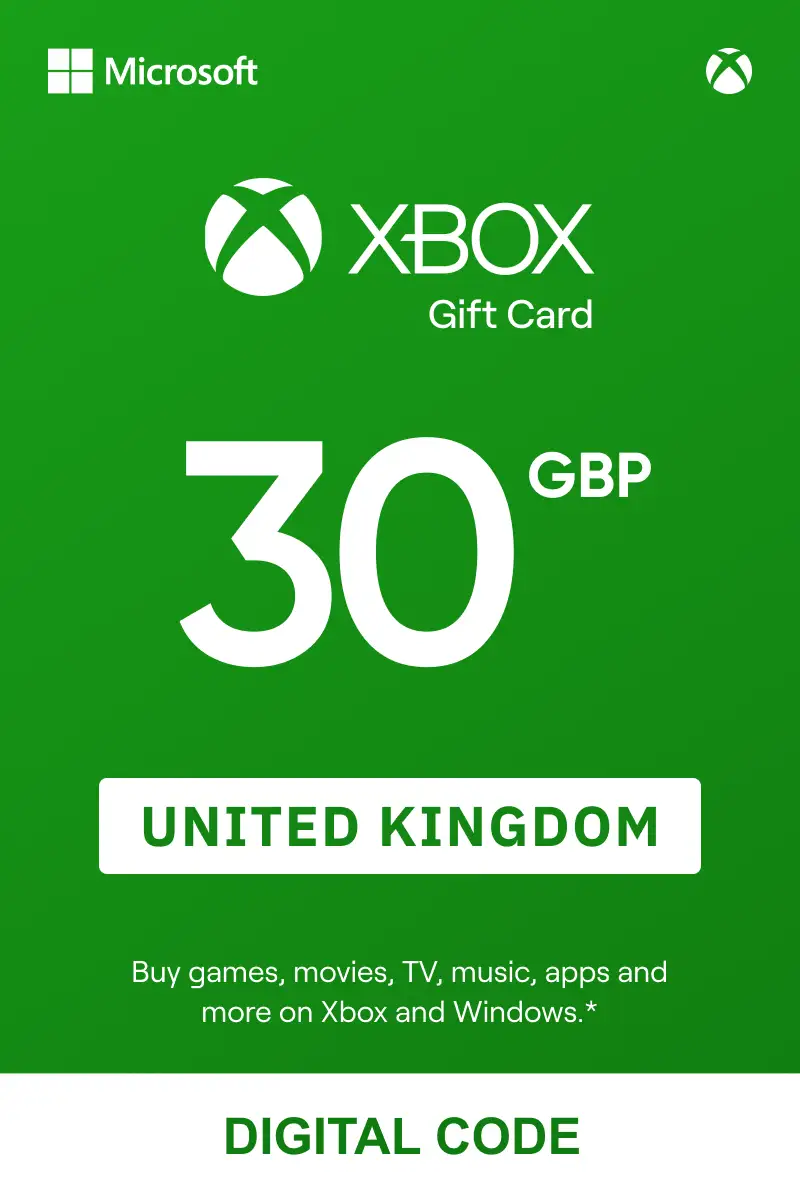 Xbox 30 GBP Gift Card (United Kingdom) - Digital Key