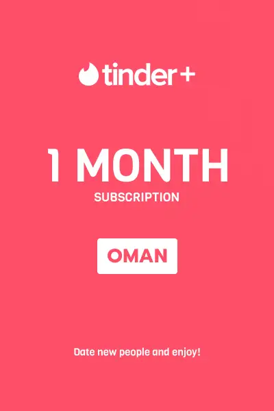 Tinder Plus - 1 Month Subscription (Oman) - Digital Key