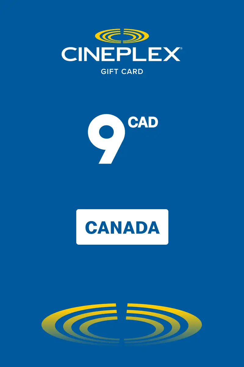 Cineplex 9 CAD Gift Card (Canada) - Digital Key