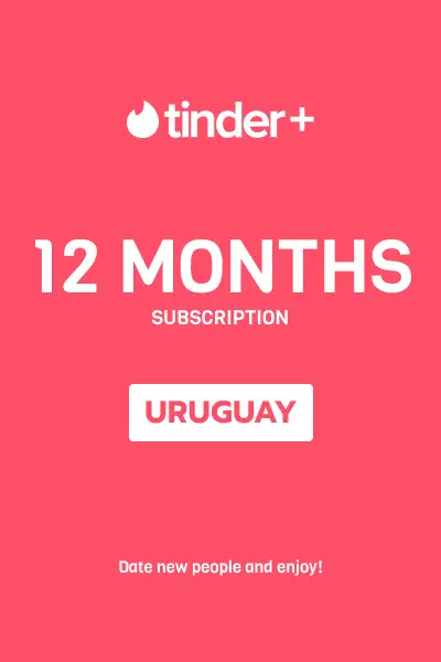 Tinder Plus - 12 Months Subscription (Uruguay) - Digital Key