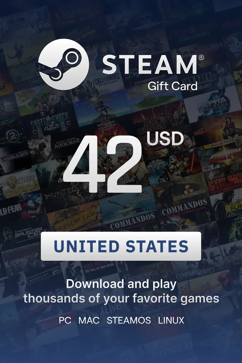 Steam Wallet 42 USD Gift Card (United States) - Digital Key
