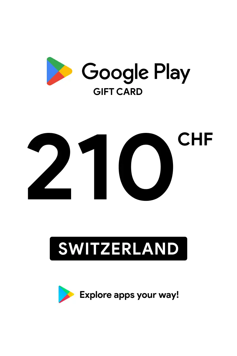 Google Play 210 CHF Gift Card (Switzerland) - Digital Key