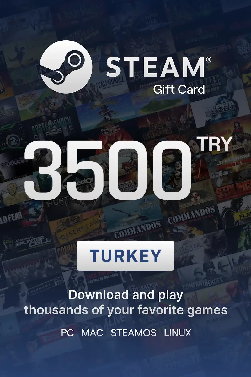Steam Wallet 3500 TRY Gift Card (Turkey) - Digital key