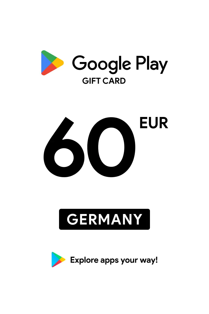 Google Play 60 EUR Gift Card (Germany) - Digital Key