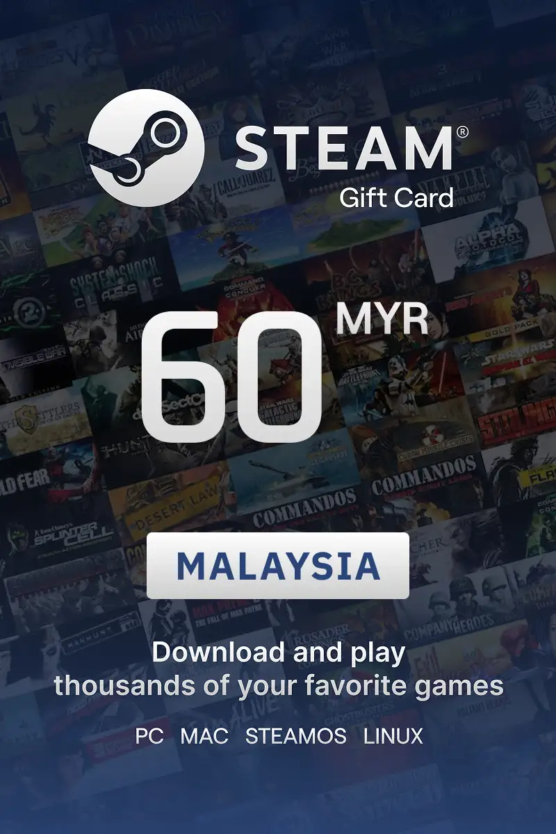 Steam Wallet 60 MYR Gift Card (Malaysia) - Digital Key
