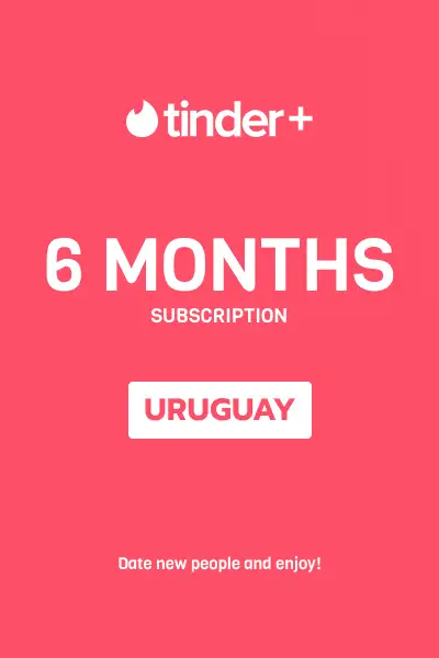 Tinder Plus - 6 Months Subscription (Uruguay) - Digital Key