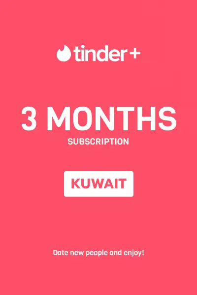 Tinder Plus - 3 Months Subscription (Kuwait) - Digital Key