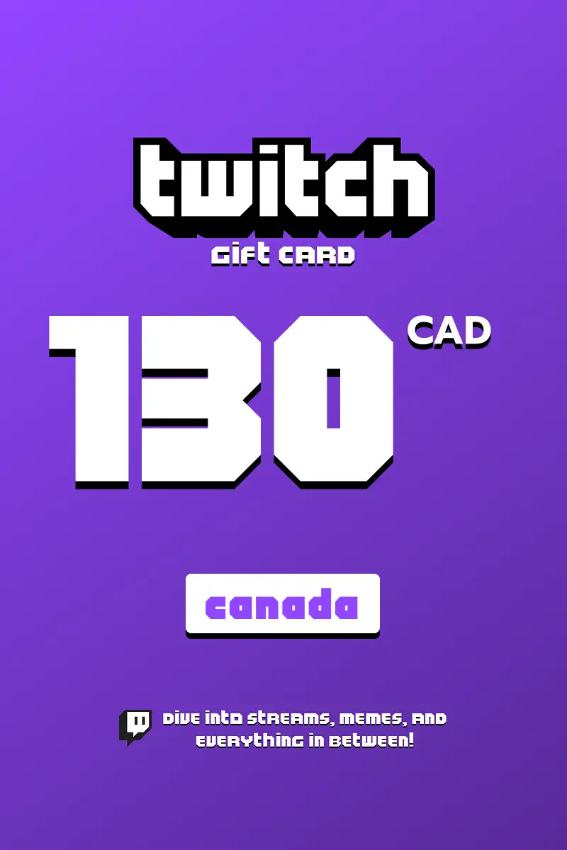 Twitch 130 CAD Gift Card (Canada) - Digital Key