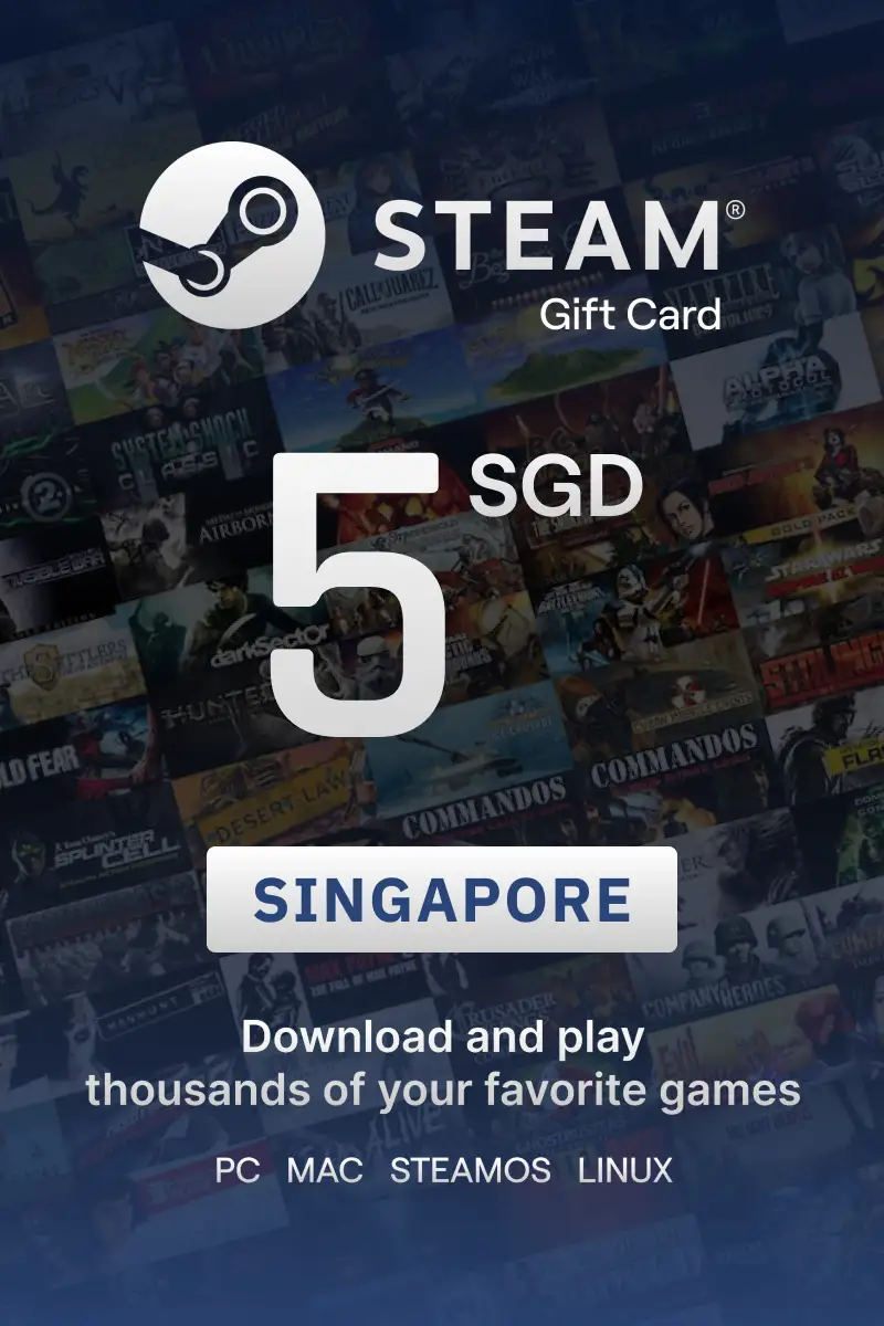 Steam Wallet 5 SGD Gift Card (Singapore) - Digital Key