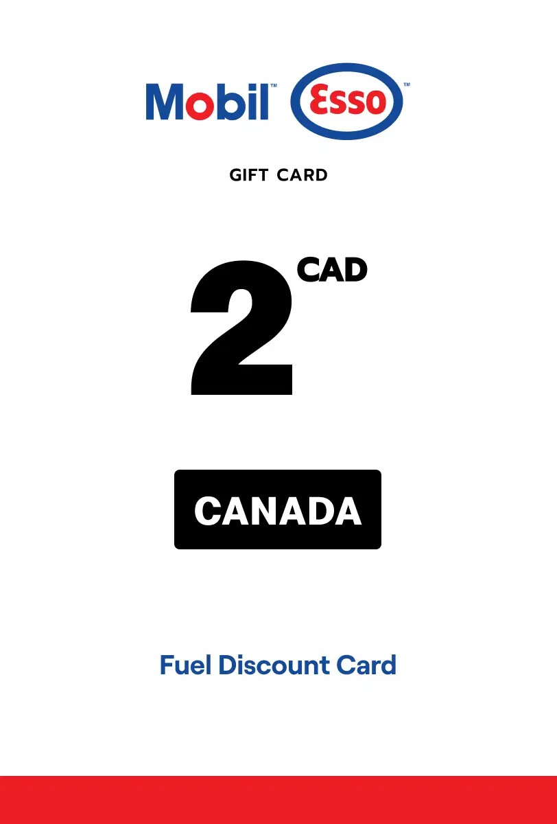 Esso and Mobil Fuel Discount Card 2 CAD Gift Card (Canada) - Digital Key