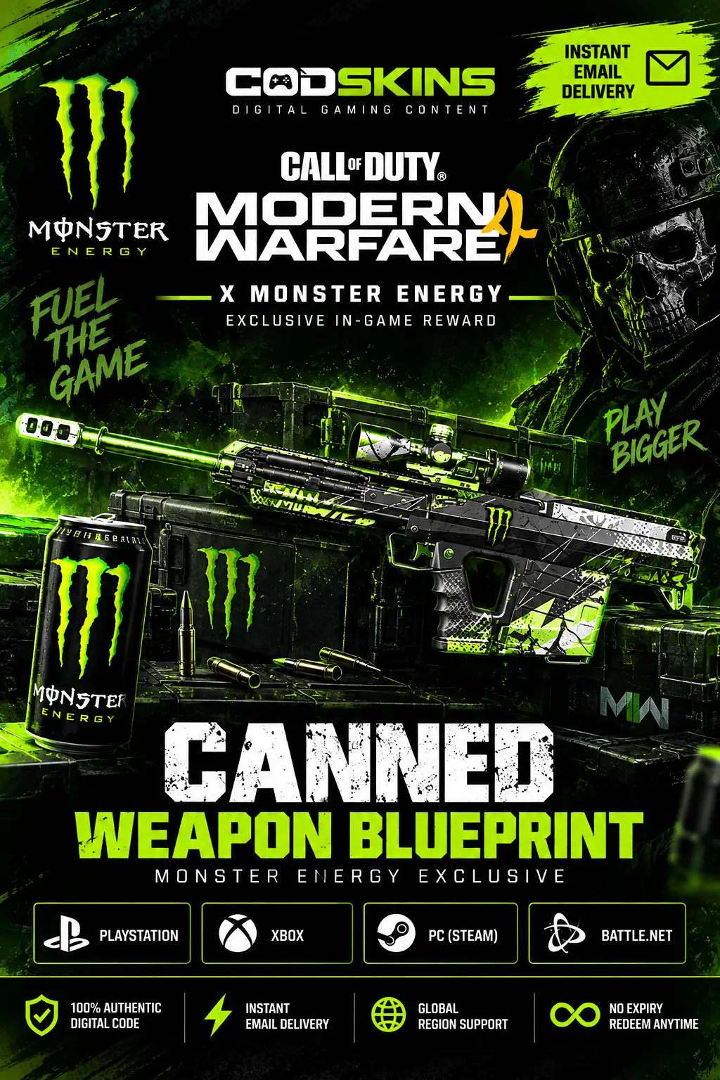 Call of Duty - Modern Warfare 4 Monster Energy Weapon Blueprint Canned DLC (Global) (PC / PS4 / PS5 / Xbox One / Xbox Series X|S) - Official Website - Digital Key
