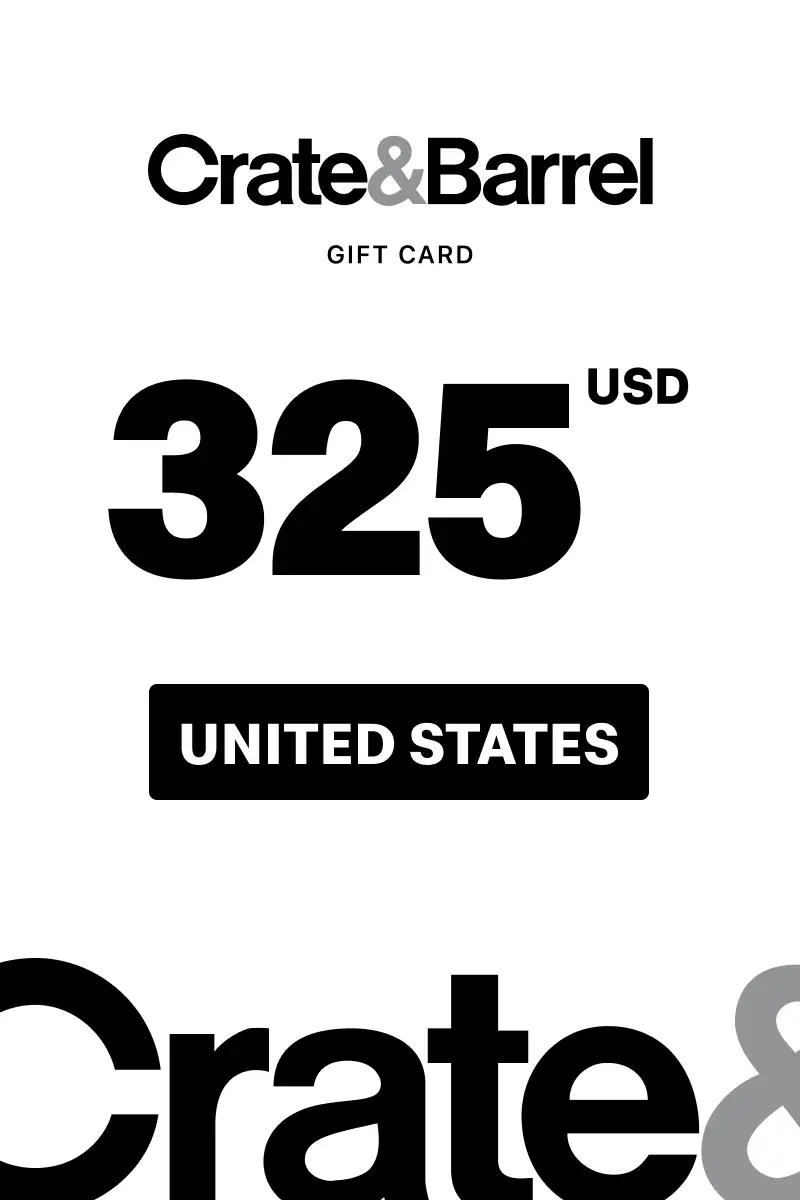 Crate and Barrel 325 USD Gift Card (United States) - Digital Key