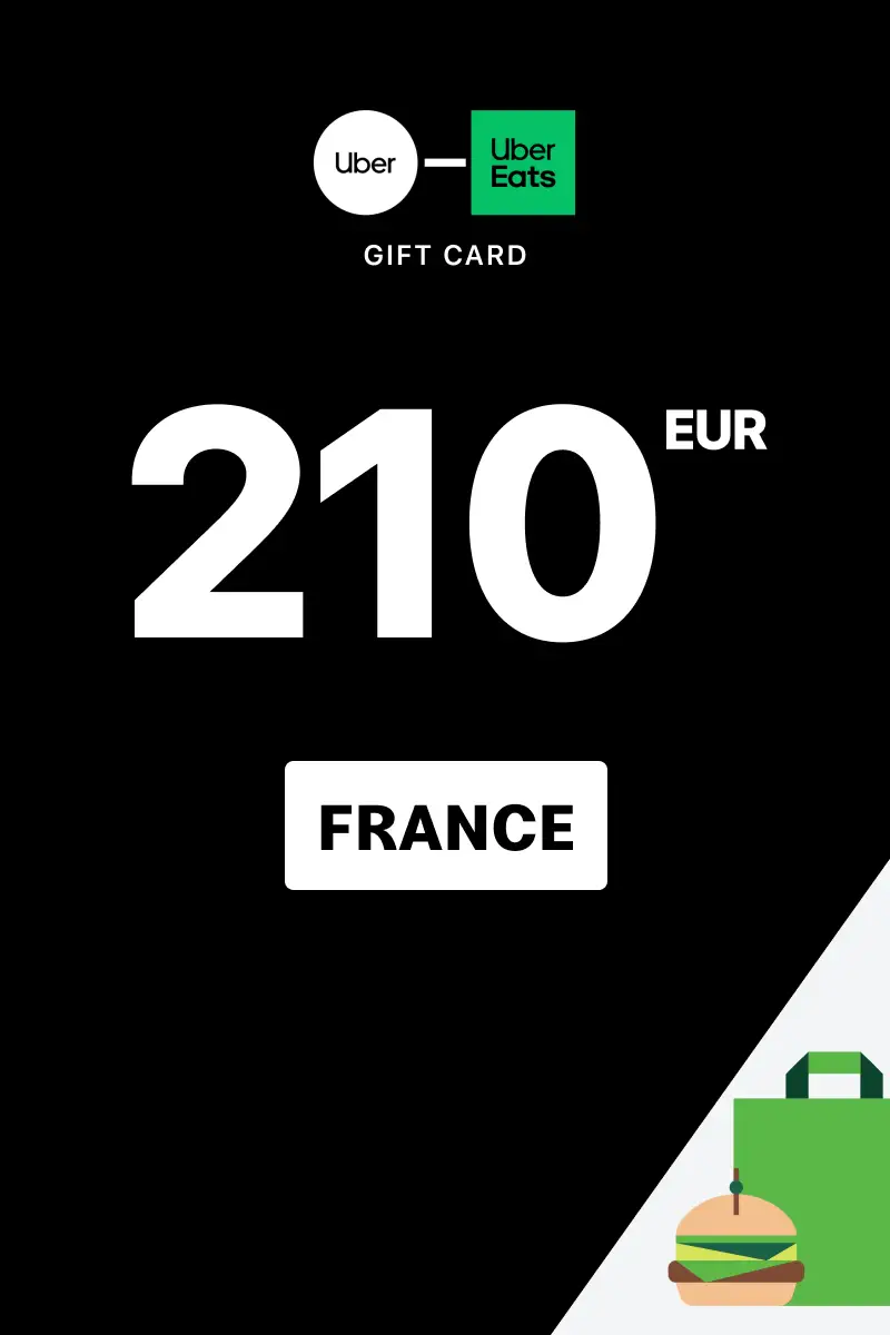 Uber Rides and Uber Eats 210 EUR Gift Card (France) - Digital Key