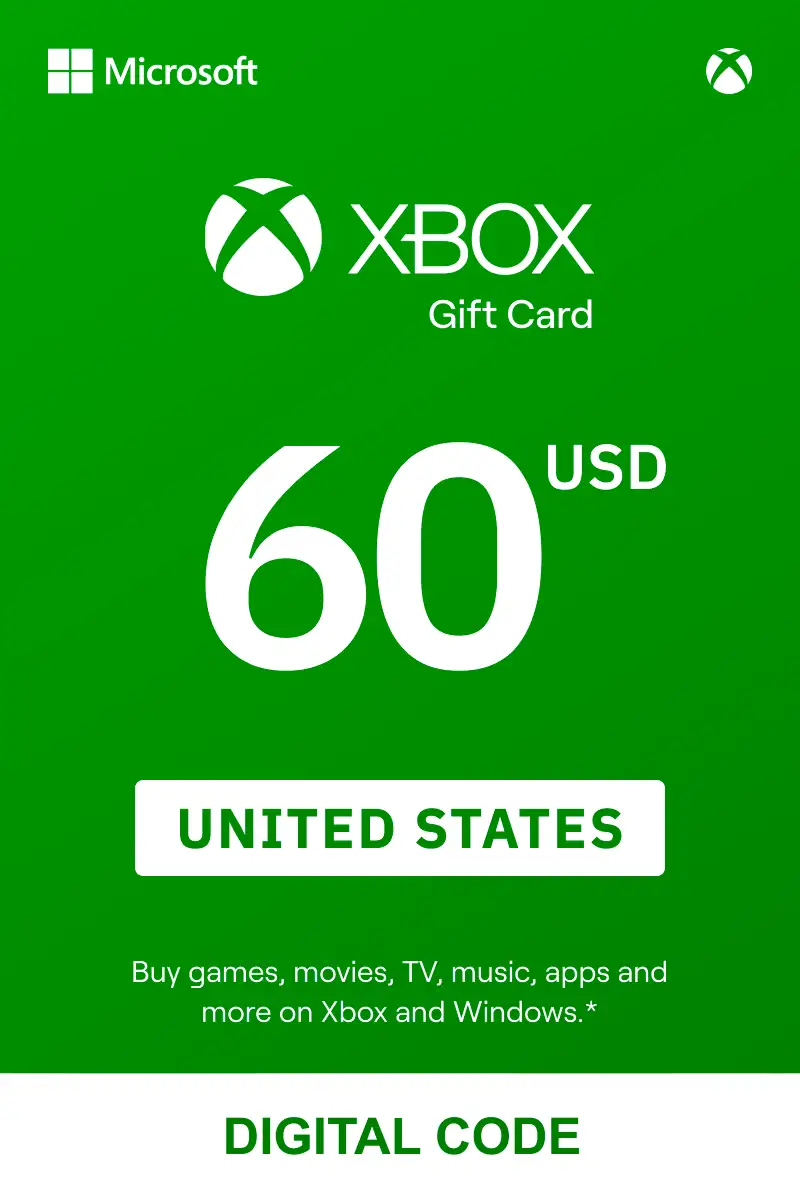 Buy Xbox 60 USD Gift Card (United States) - Digital Key