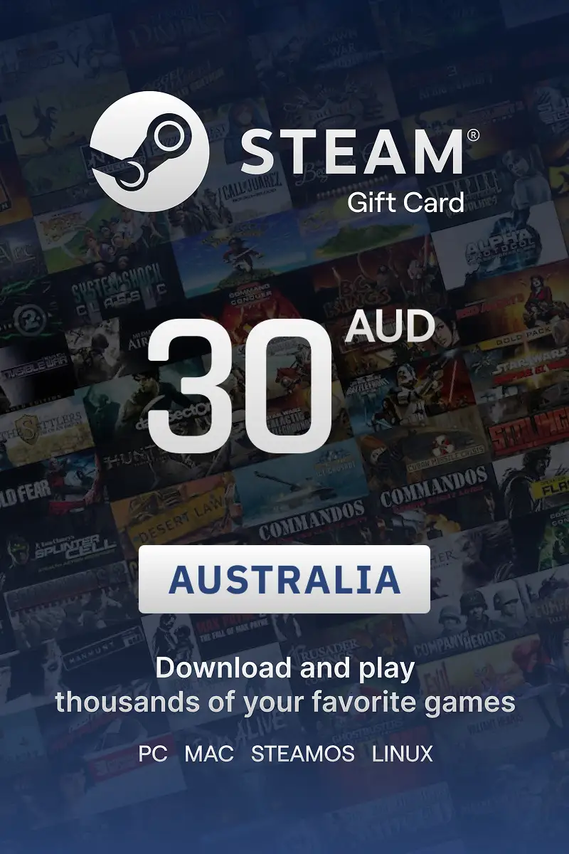 Steam Wallet 30 AUD Gift Card (Australia) - Digital Key