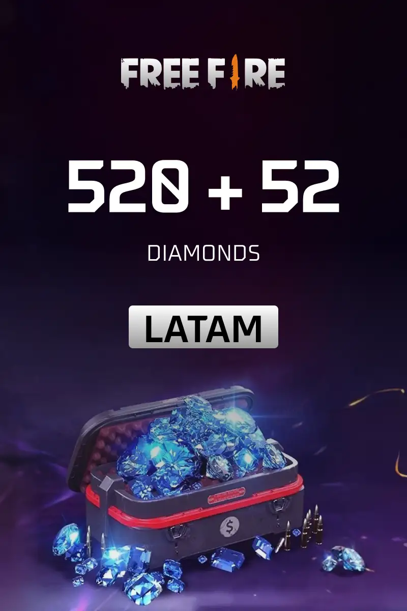 Garena Free Fire - 520 + 52 Diamonds (LATAM) - Digital Key