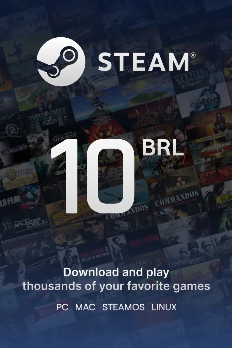 

Steam Wallet R$10 BRL Gift Card (BR) - Digital Code