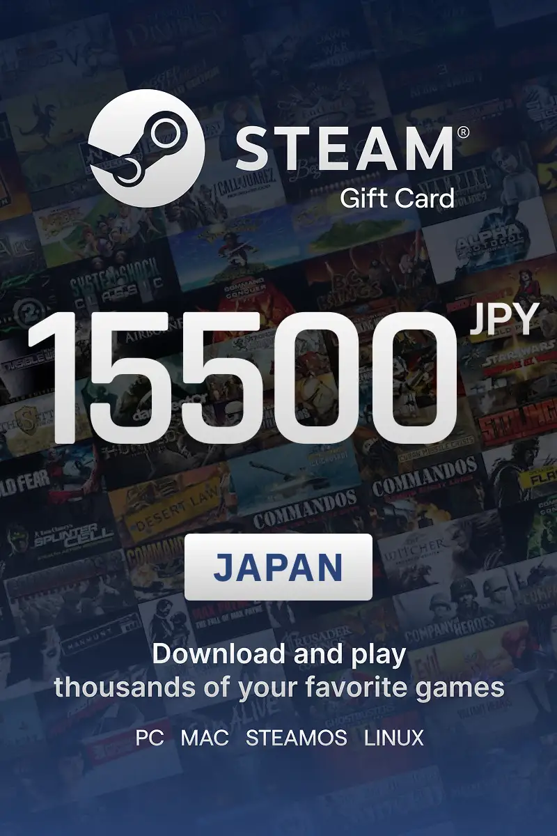 Steam Wallet 15500 JPY Gift Card (Japan) - Digital Key