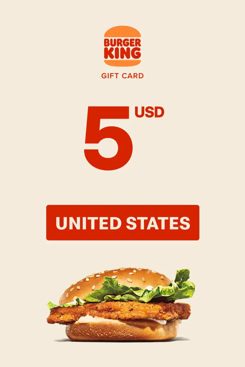 Burger King 5 USD Gift Card (United States) - Digital Key