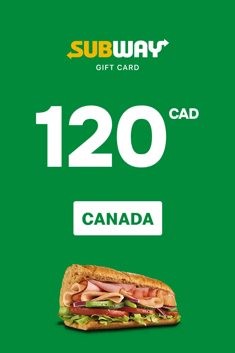 Subway 120 CAD Gift Card (Canada) - Digital Key