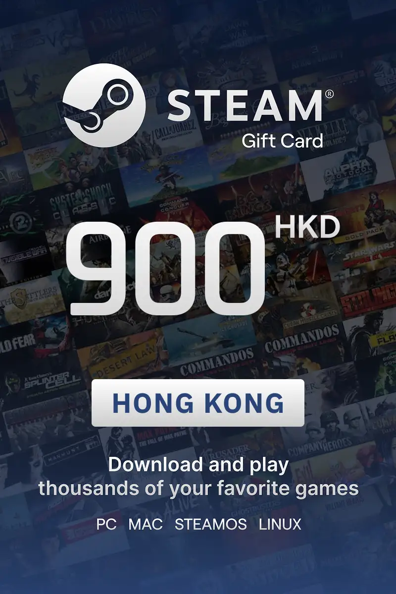Steam Wallet 900 HKD Gift Card (Hong Kong) - Digital Key
