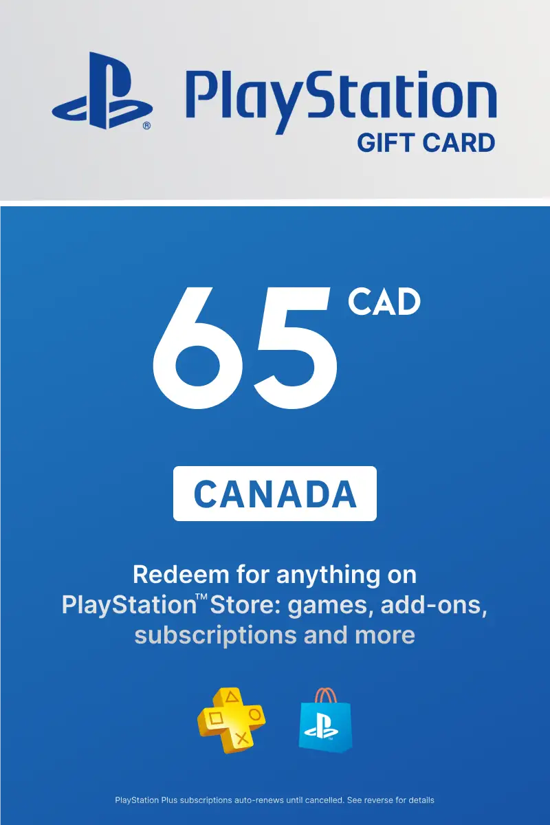 PlayStation Store 65 CAD Gift Card (Canada) - Digital Key