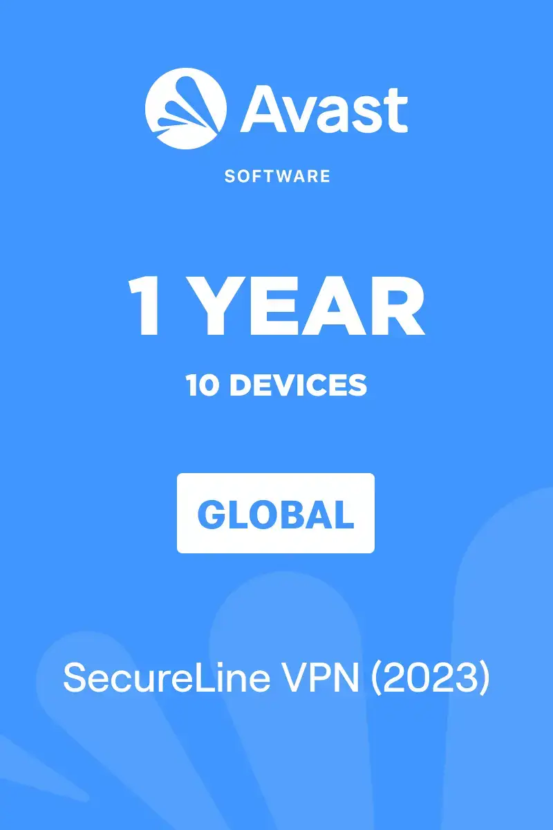 Avast SecureLine VPN (Global) (2023) - 10 Devices 1 Year - Digital Key