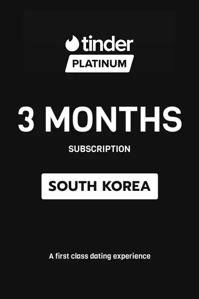 Tinder Platinum 3 Months Subscription (South Korea) - Digital Key