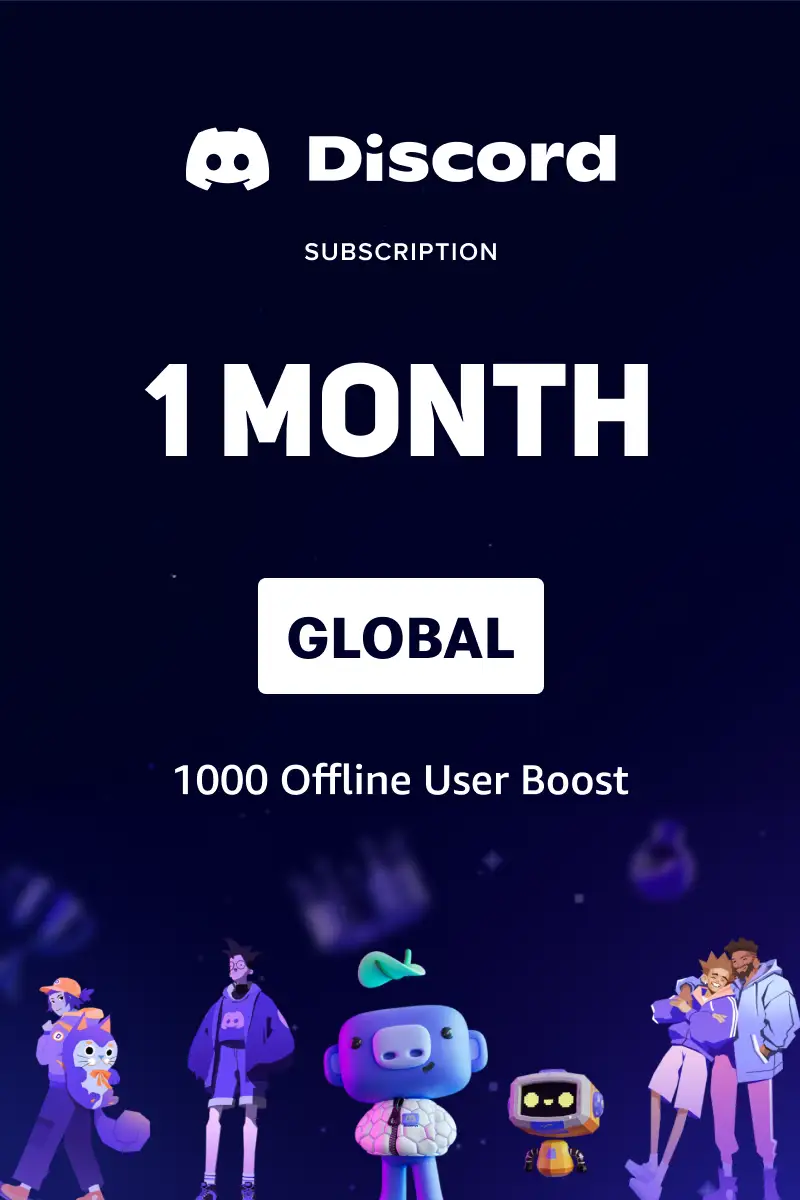 Discord Server - 1000 Offline User Boost - 1 Month Subscription (Global) - Digital Key