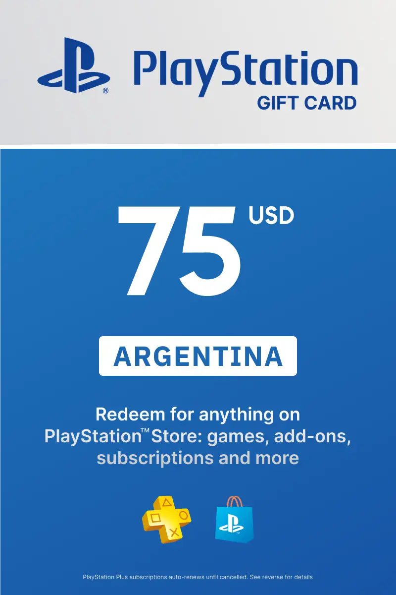 PlayStation Store 75 USD Gift Card (Argentina) - Digital Key